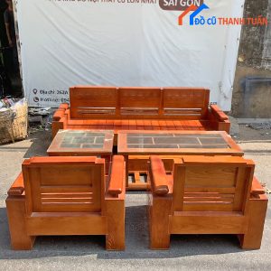 Bộ Bàn Ghế Salon Gỗ Họa Tiết Đẹp Cũ