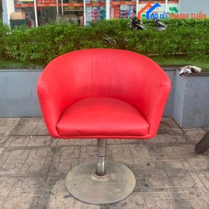 Ghế Xoay Màu Đỏ Chân Inox Cũ Giá Rẻ