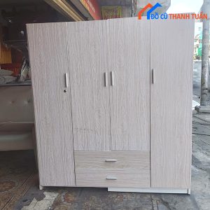 Tủ Quần Áo 4 Cánh Màu Trắng Cũ Giá Rẻ