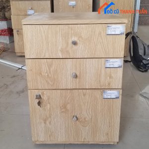 Tủ Cabin Gỗ 3 Ngăn Cũ Có Khóa Đẹp