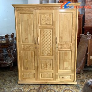 Thanh Lý Tủ Quần Áo Gỗ Thông 3 Cánh 1m6 Tồn Kho