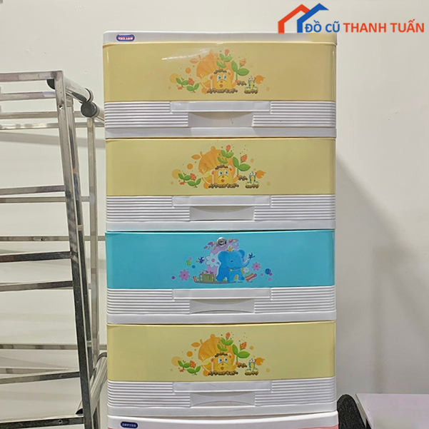 Tu-nhua-cu-copy Tủ Quần Áo Nhựa 4 Tầng 4 Hộc Cũ (Nhiều màu)
