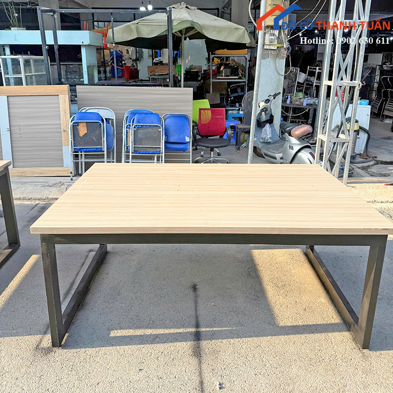 ban-1m2x1m76-sl3-1 Bàn Họp Cũ 1M2 Mặt Vân Gỗ Chân Sắt (Nhiều Mẫu)