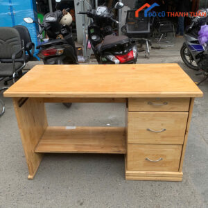 Bàn Làm Việc Cũ Gỗ Cao Su 3 Hộc Kéo 1m2