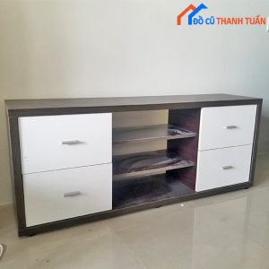 Kệ Tivi Gỗ Màu Đen Trắng Sang Trọng Cũ