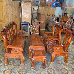 Thanh Lý Bộ Salon Thùng Gỗ Tràm Đỏ 99%