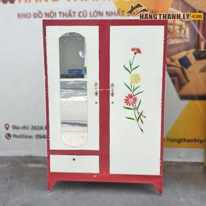 Tủ Quần Áo Sắt Giá Rẻ 2 Cánh Cũ 1M16