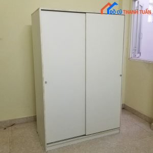 Tủ Quần Áo Gỗ Màu Trắng 1m2 x 2m Cũ Đẹp