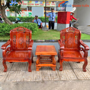 Bộ Bàn Trà 2 Ghế Gỗ Tự Nhiên Cũ
