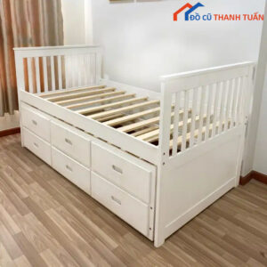 Giường Ngủ 2 Tầng Cũ Màu Trắng 1mx2m