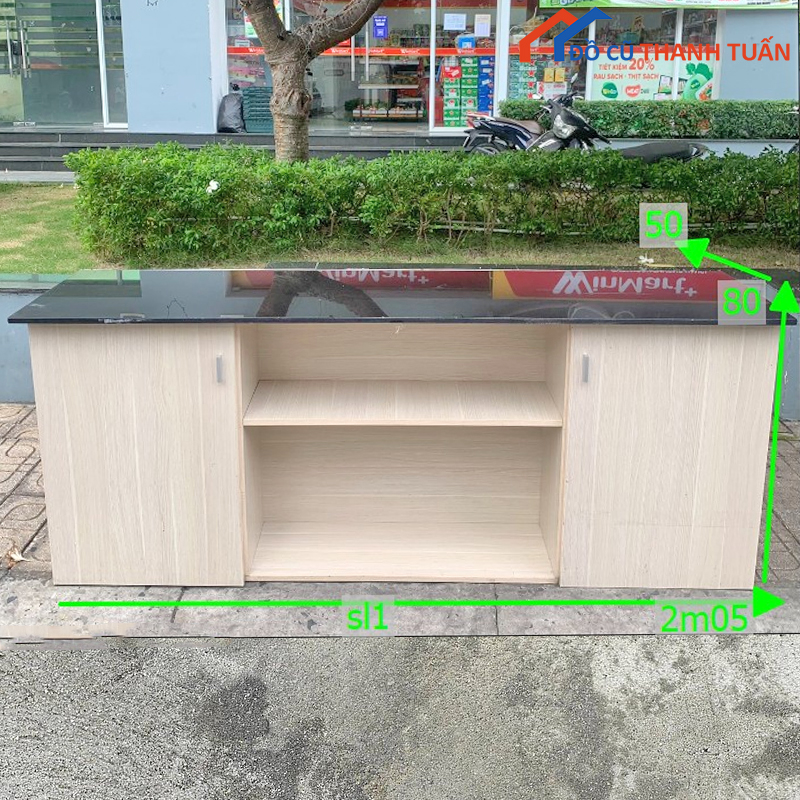 tu-bep-cu-2.3 Tủ Bếp Cũ 2M05x80CM Mặt Đá