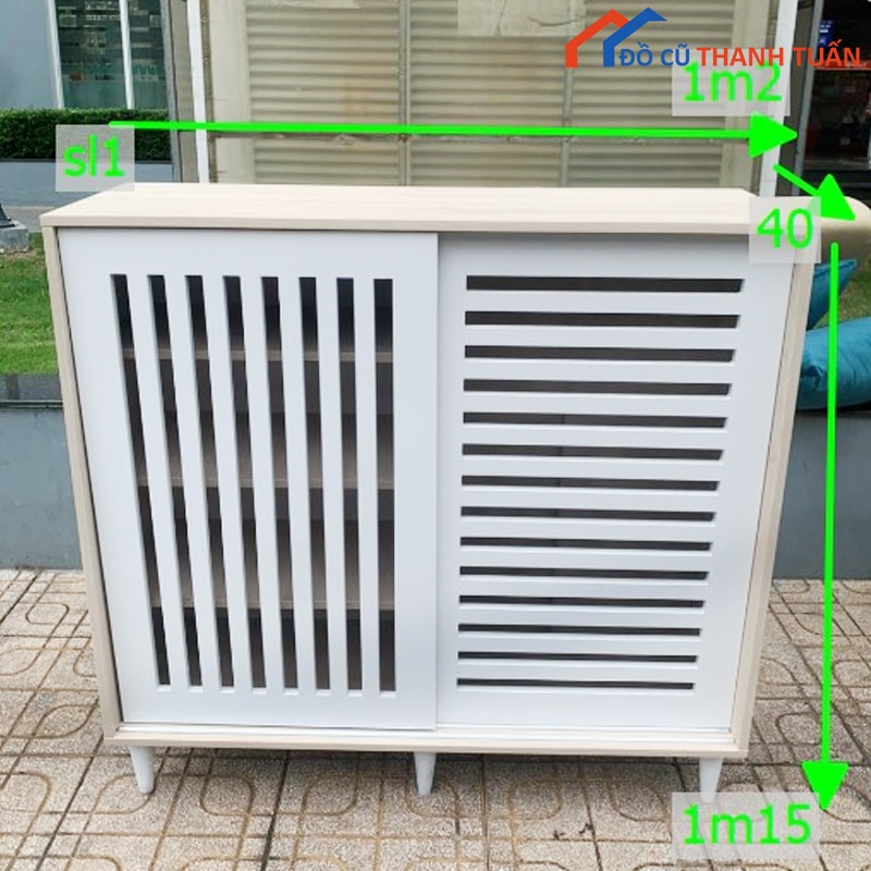 tu-giay-cu-3 Tủ Giày Dép Cũ 2 Cửa Lùa Gỗ