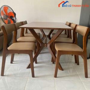 Thanh Lý Bộ Bàn Ăn Gỗ 6 Ghế Sang Trọng Mới 99%