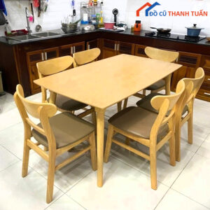 Thanh Lý Bộ Bàn Ăn 6 Ghế Mango Vàng Mới 99%