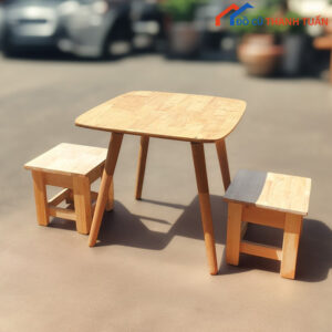 Bộ Bàn Cafe 2 Ghế Đẩu Gỗ Cũ Giá Rẻ