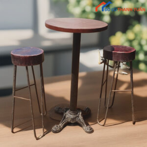 Bộ Bàn Ghế Bar Cafe Chân Sắt Cũ Giá Rẻ