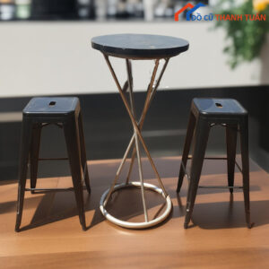 Bộ Bàn Ghế Bar Tolix Khung Sắt Cũ Giá Rẻ