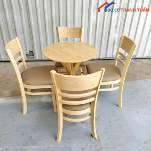 Thanh Lý Bộ Bàn 4 Ghế Cabin Gỗ Mới 99%