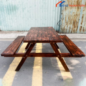 Thanh Lý Bộ Bàn Ghế Ngoài Trời Gỗ Thông Mới 99%