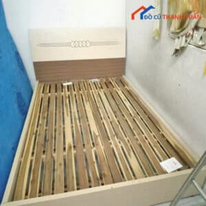 Giường Ngủ Gỗ 1M4 Màu Kem Cũ Giá Rẻ