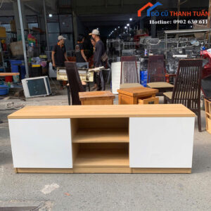 Kệ Tivi Cũ 1M6x40CM Vân Gỗ Phối Trắng Hiện Đại