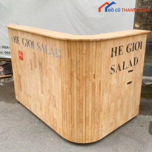 Quầy Lễ Tân Cũ Gỗ Cao Su 1M6x1M1 Giá Rẻ