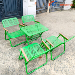 Thanh Lý Bộ Bàn Ghế Cafe Sắt Tồn Kho Mới 99% (Nhiều Màu)