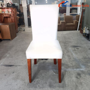 Ghế Gỗ Tựa Lưng Cao Nệm Vải Cũ