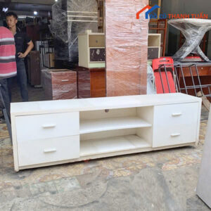 Kệ Tivi Ngang 2M55 Cũ Màu Trắng Giá Rẻ