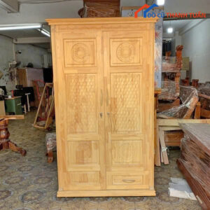 Thanh Lý Tủ Quần Áo Gỗ Thông 1M2x2M Mới 99%