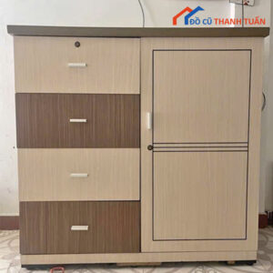 Tủ Quần Áo Kem Pha Nâu Cũ Nhỏ Gọn Giá Rẻ