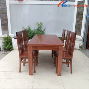 Thanh Lý Bộ Bàn Ăn Gỗ Xoan Đẹp Mới 99%