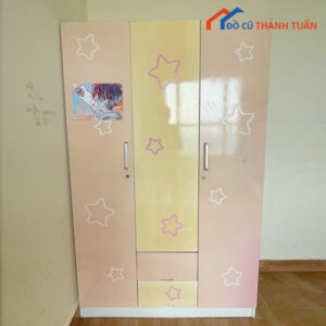 Tủ Quần Áo Kem Hồng Cũ 1M9x1M2 Giá Rẻ