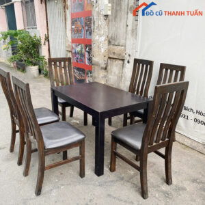 Bộ Bàn Ăn 6 Ghế Gỗ Truyền Thống Cũ Giá Rẻ