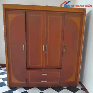 Tủ Quần Áo Gỗ Cũ 4 Cánh 2M Giá Rẻ