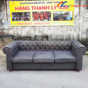 Băng Sofa 2M2 Bọc Vải Xám Đẹp Cũ Giá Rẻ