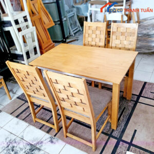 Bộ Bàn Ghế Ăn Gỗ Xuất Khẩu Cũ Giá Rẻ