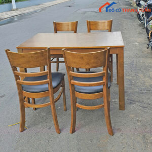 Bộ Bàn Ghế Ăn Gỗ Đơn Giản Cũ Giá Rẻ