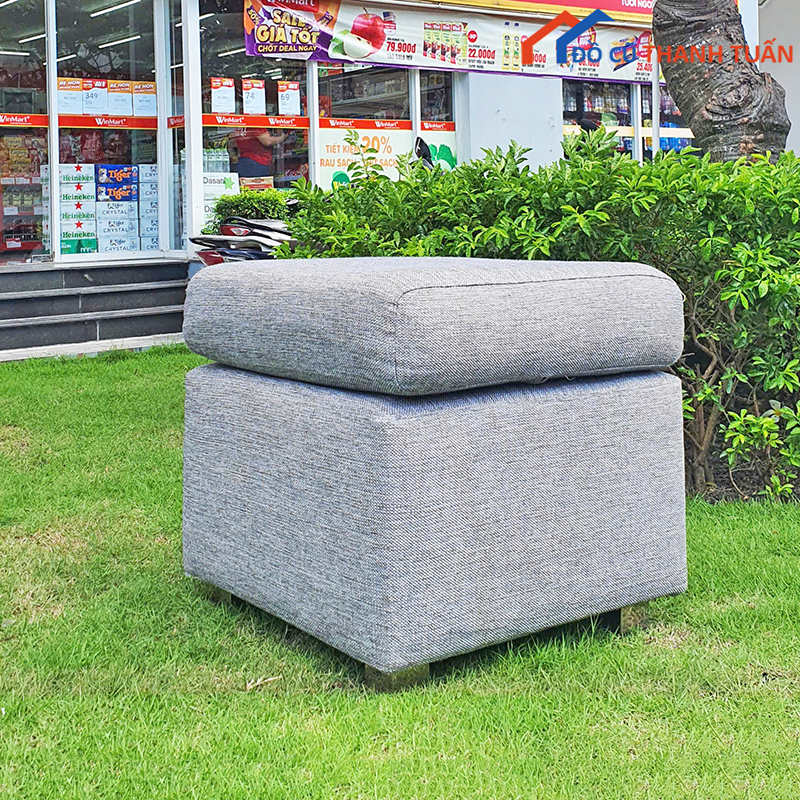 don-sofa-cu-1 Ghế Đôn Sofa Bọc Vải Xám Cũ Giá Rẻ