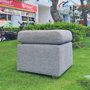 Ghế Đôn Sofa Bọc Vải Xám Cũ Giá Rẻ