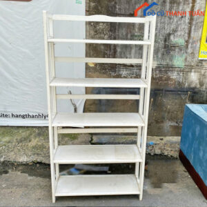 Kệ Gỗ Đa Năng 5 Tầng Màu Trắng Cũ Giá Rẻ