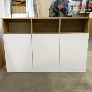 Kệ Tủ Gỗ Cũ 1M2x80CM Vân Gỗ Phối Trắng Hiện Đại