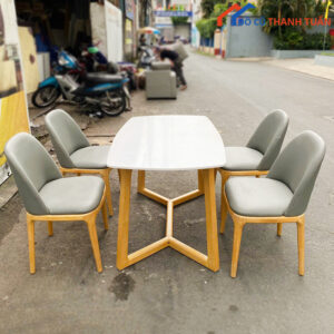 Bộ Bàn Ăn 4 Ghế Bọc Da Cũ Giá Rẻ