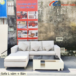 Bộ Sofa Xám Góc L Hàng ChiLai Cũ