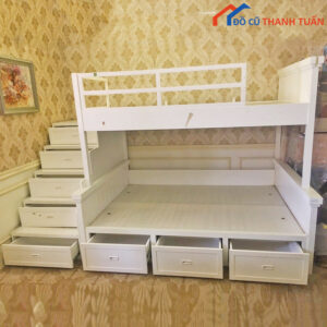 Giường Tầng Gỗ 1M6 Có Ngăn Kéo Cũ