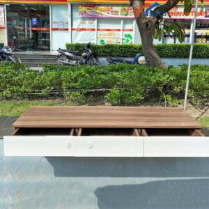 Kệ Tivi Gỗ 1M52 Màu Nâu Cánh Trắng Cũ