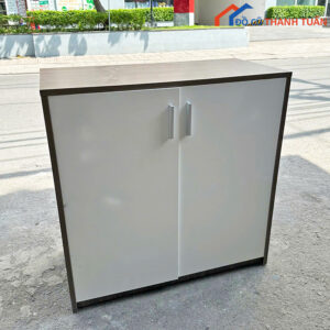 Tủ Gỗ Đa Năng 80CM Màu Nâu Cánh Trắng Mới 99%