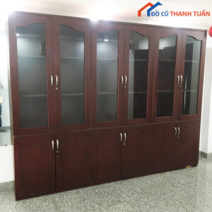 Tủ Hồ Sơ Gỗ MDF Cánh Kính 2m93x2m17 Cũ