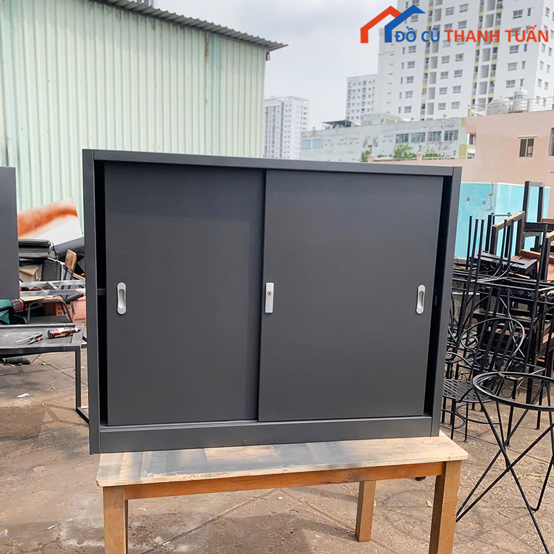 tu-ho-so-cu-5 Tủ Hồ Sơ Mini 2 Cánh Cửa Lùa Cũ Giá Rẻ