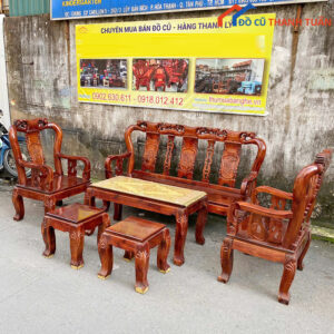Bộ Salon Gỗ Tràm Tay 8 Cũ Cao Cấp